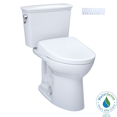 Toto Drake Two Piece Elongated Transitional Toilet with Washlet+ S7A Heated Auto Open Bidet Seat MW7864736CEFGA.10#01
